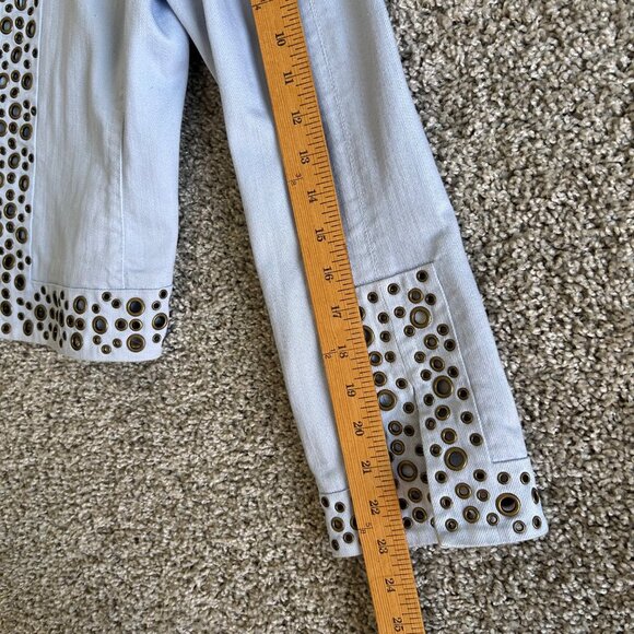 Doncaster Sport Womens Size M Light Blue Grommet Embellished Cotton Blend Jacket - Picture 11 of 12